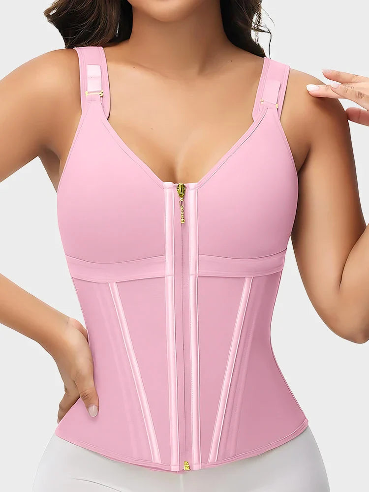 Waist Shapewear for Women with Bra Tummy Control Girdle Workout Shapewear with Adjustable Shoulder Strap