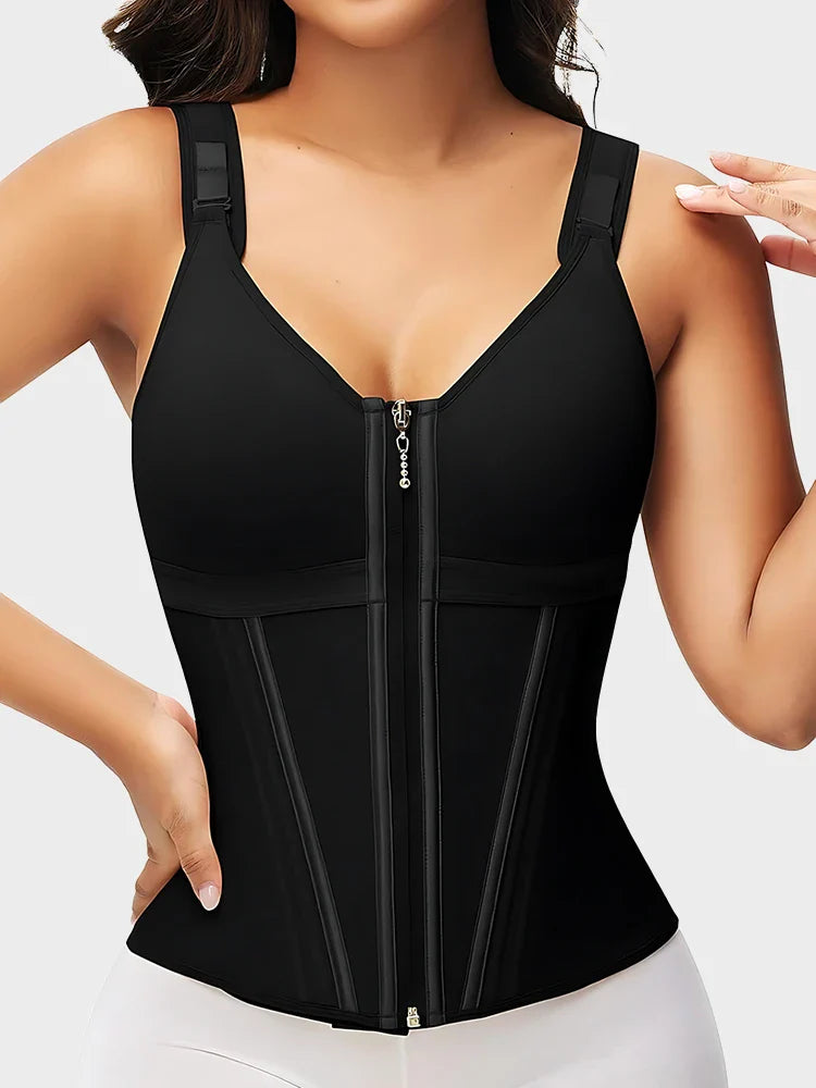 Waist Shapewear for Women with Bra Tummy Control Girdle Workout Shapewear with Adjustable Shoulder Strap