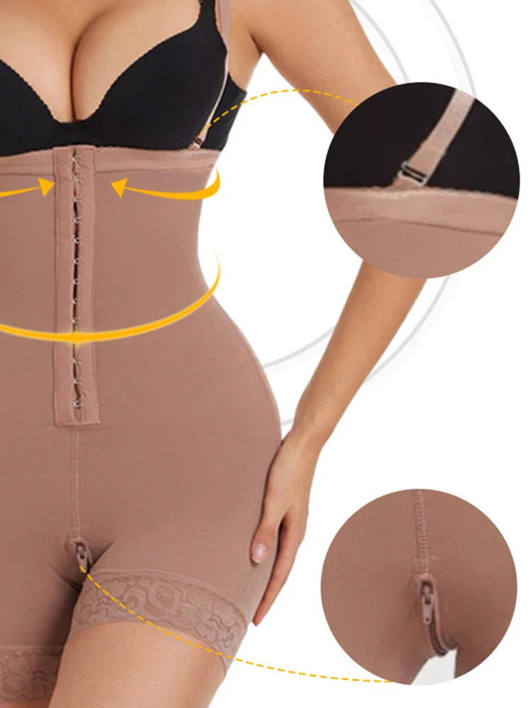 Butt Lifting Body Shaper with Zip Crotch Smooth Tummy Control