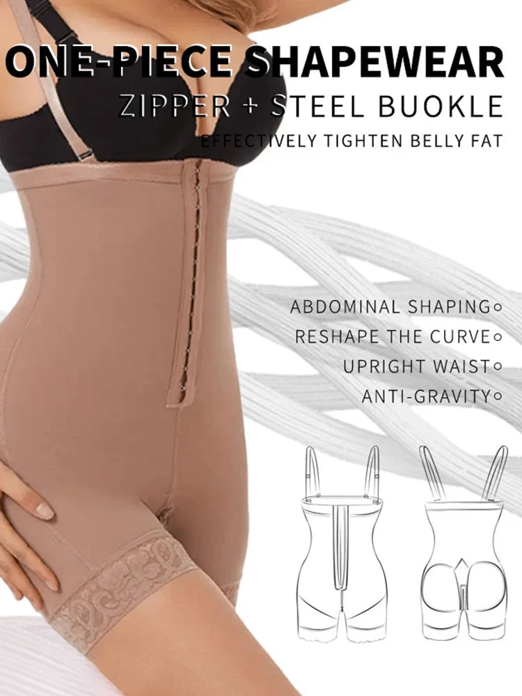 Butt Lifting Body Shaper with Zip Crotch Smooth Tummy Control