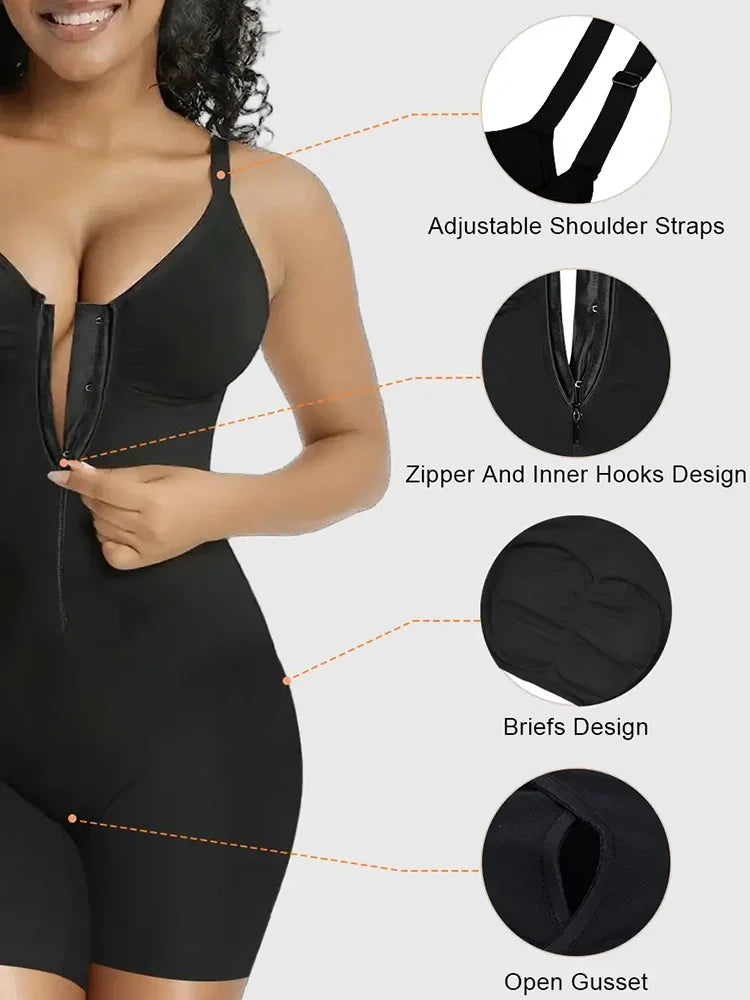 Zip-Up Sculpting Shapewear Bodysuit