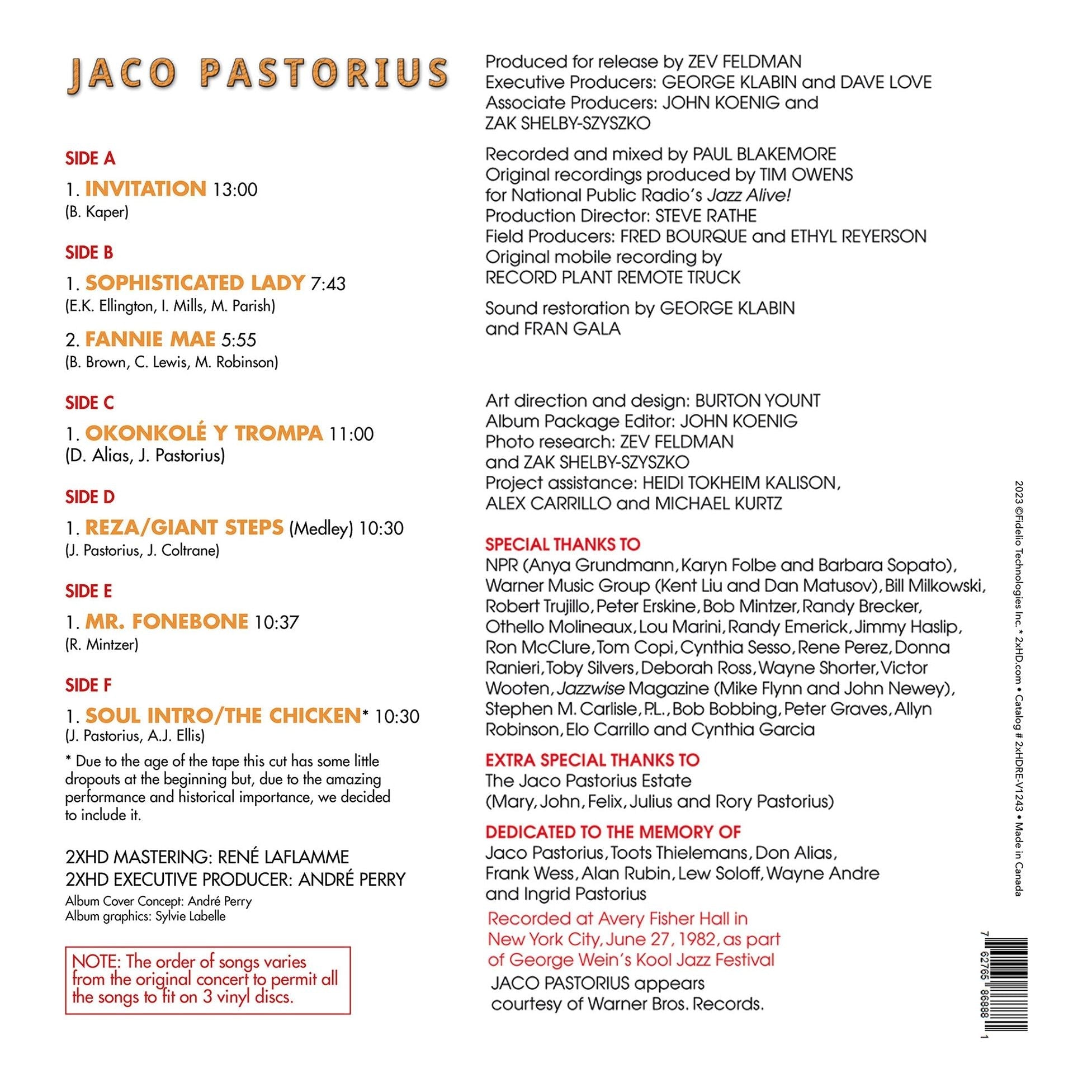 Jaco Pastorius - Truth, Liberty & Soul - 45rpm 3x LP [ Record ]