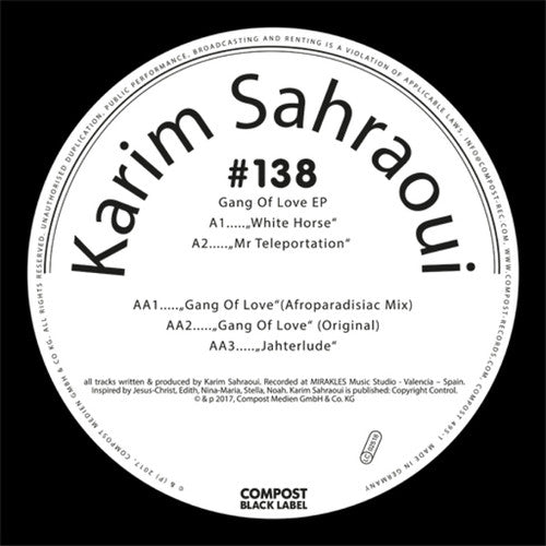 Karim Sahraoui: Gang Of Love - 12-INCH SINGLE