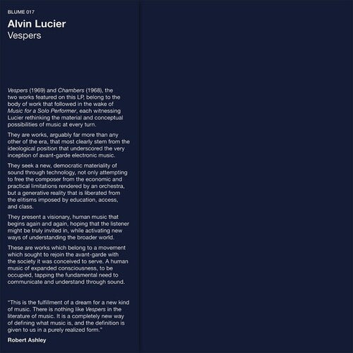 Alvin Lucier: Vespers [ Vinyl ]