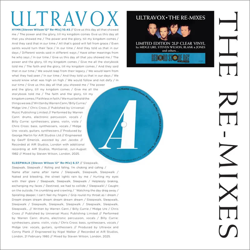 Ultravox - The Re-Mixes - RSD LP [ Record ]