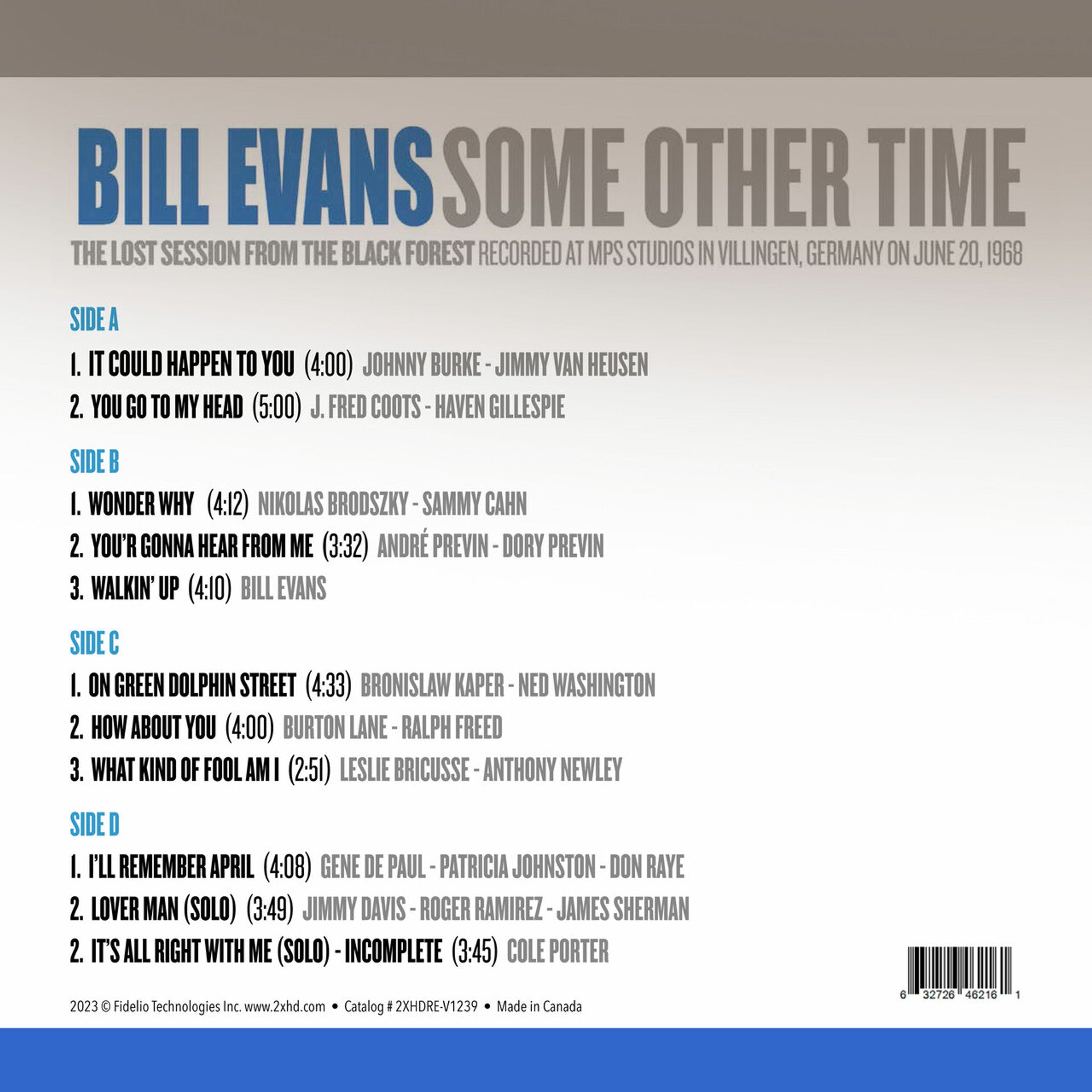Bill Evans - Some Other Time: The Lost Session from the Black Forest Vol. 2 - 45rpm LP [ Record ]