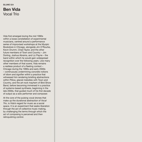 Ben Vida: Vocal Trio [ Vinyl ]