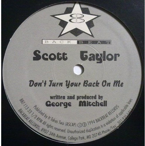 Scott Taylor: Don't Turn Your Back on Me [ Vinyl ]