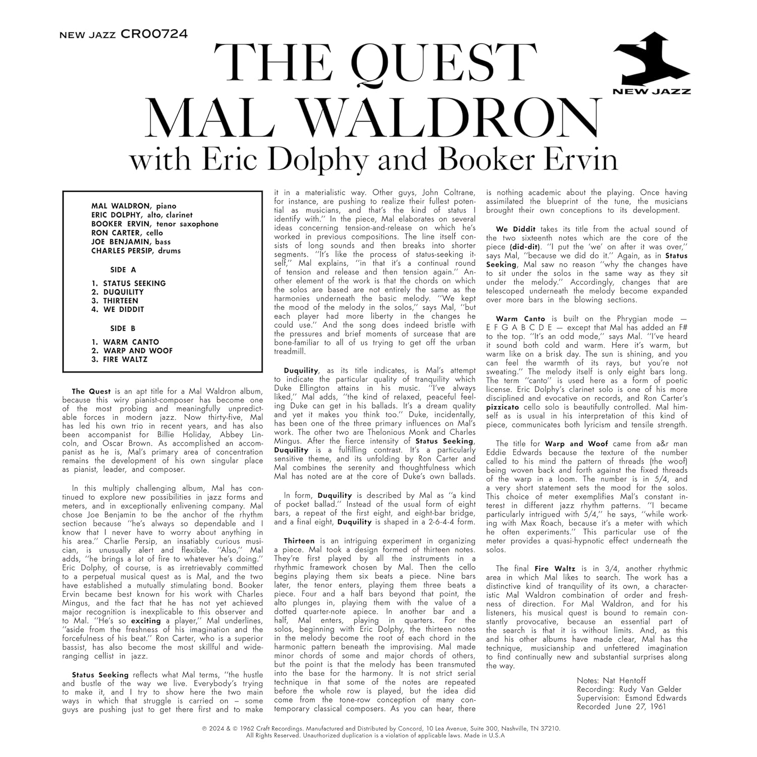 Mal Waldron - The Quest - OJC LP [ Record ]