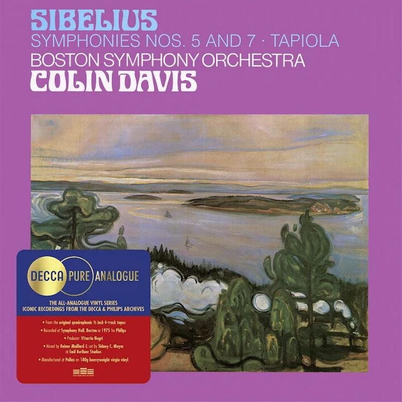 Colin Davis, Boston Symphony Orchestra - Sibelius: Symphonies Nos. 5 and 7, Tapiola - Decca Pure Analogue LP [ Record ]