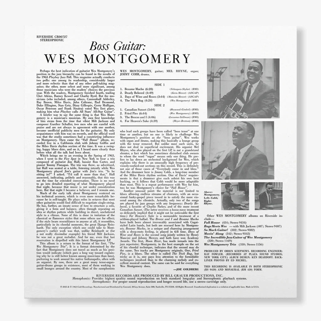 Wes Montgomery - Boss Guitar - OJC LP [ Record ]