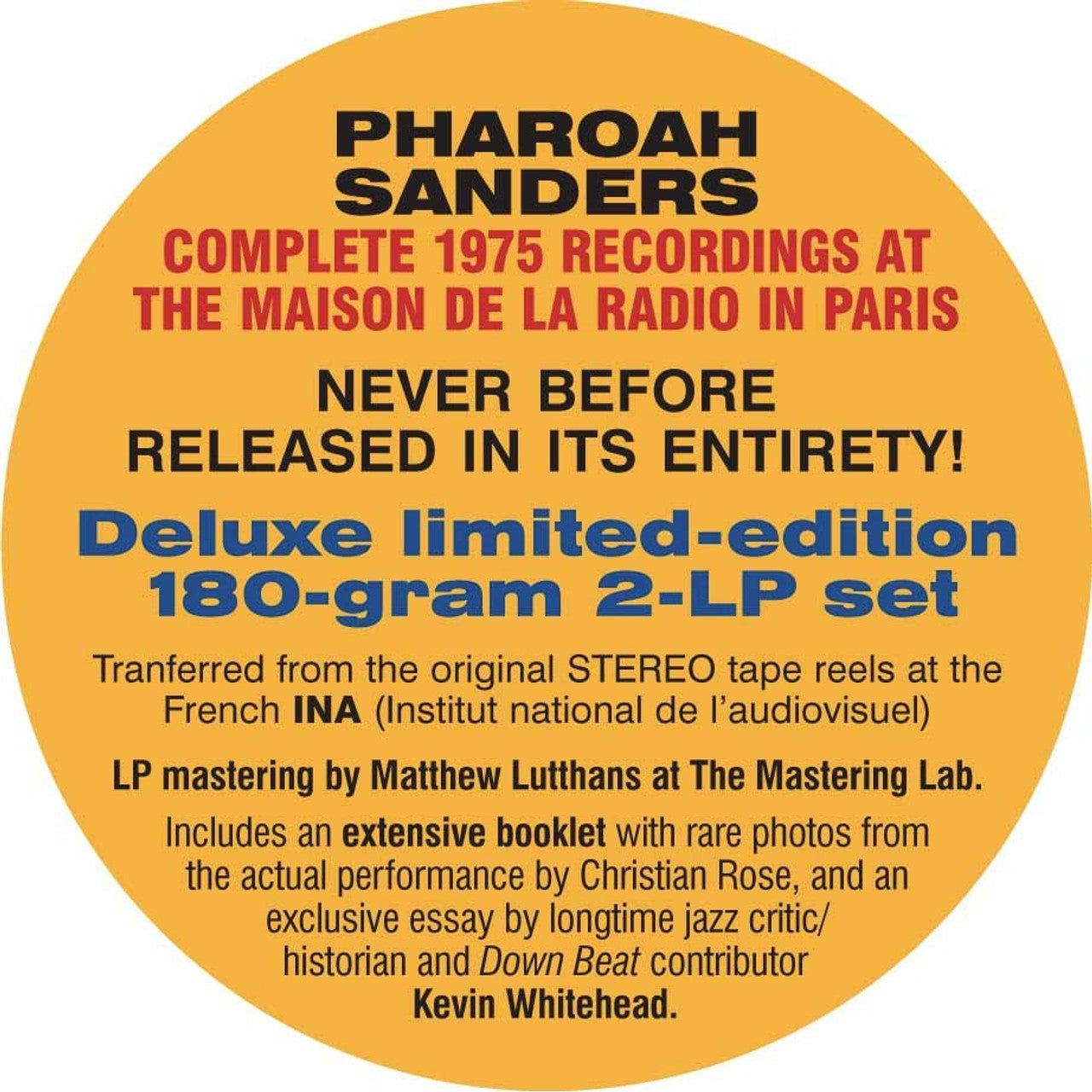 Pharoah Sanders - Love Is Here: The Complete Paris 1975 ORTF Recordings - LP [ Record ]