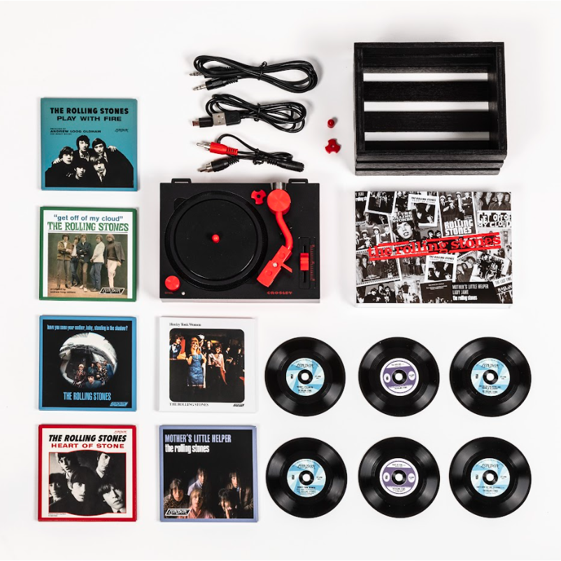 Crosley - Rolling Stones RSD3 Turntable with Crate and Six 3-Inch Singles [ Record ]