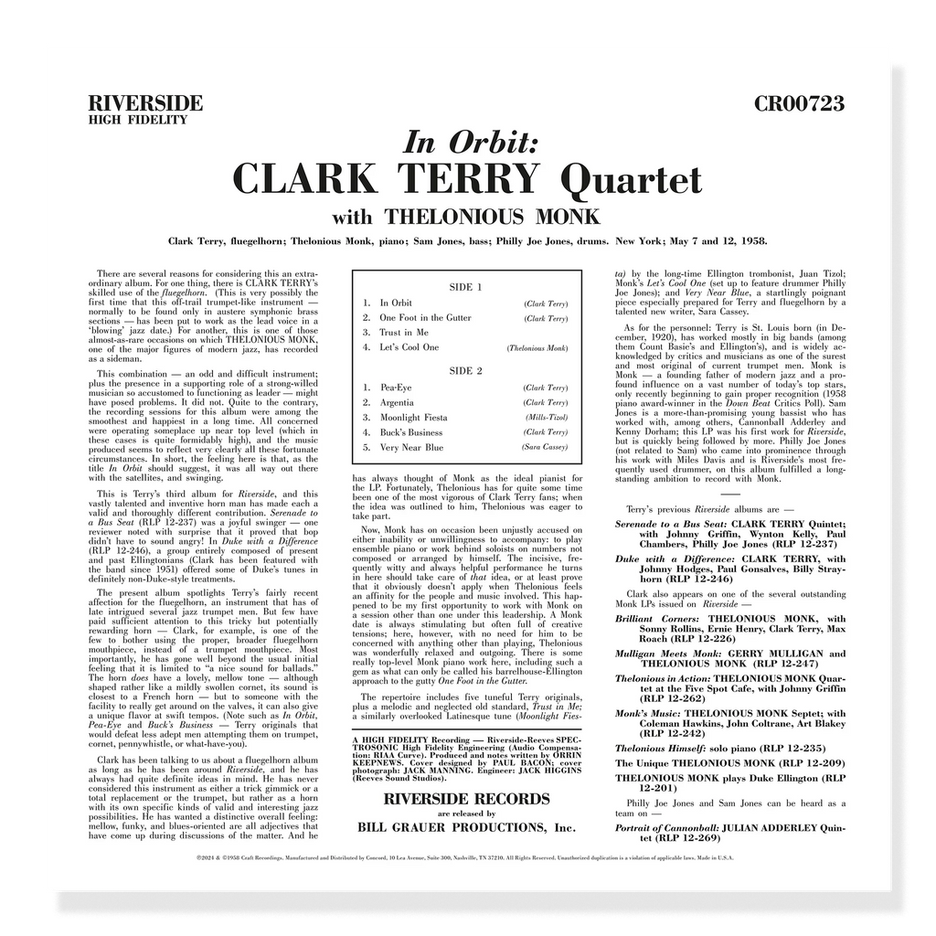 Clark Terry Quartet - In Orbit - OJC LP [ Record ]