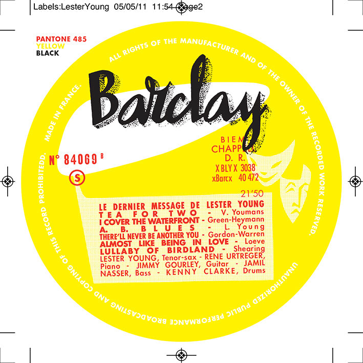 Lester Young - Le Dernier Message de Lester Young Barclay - Sam Records LP + 10” [ Record ]