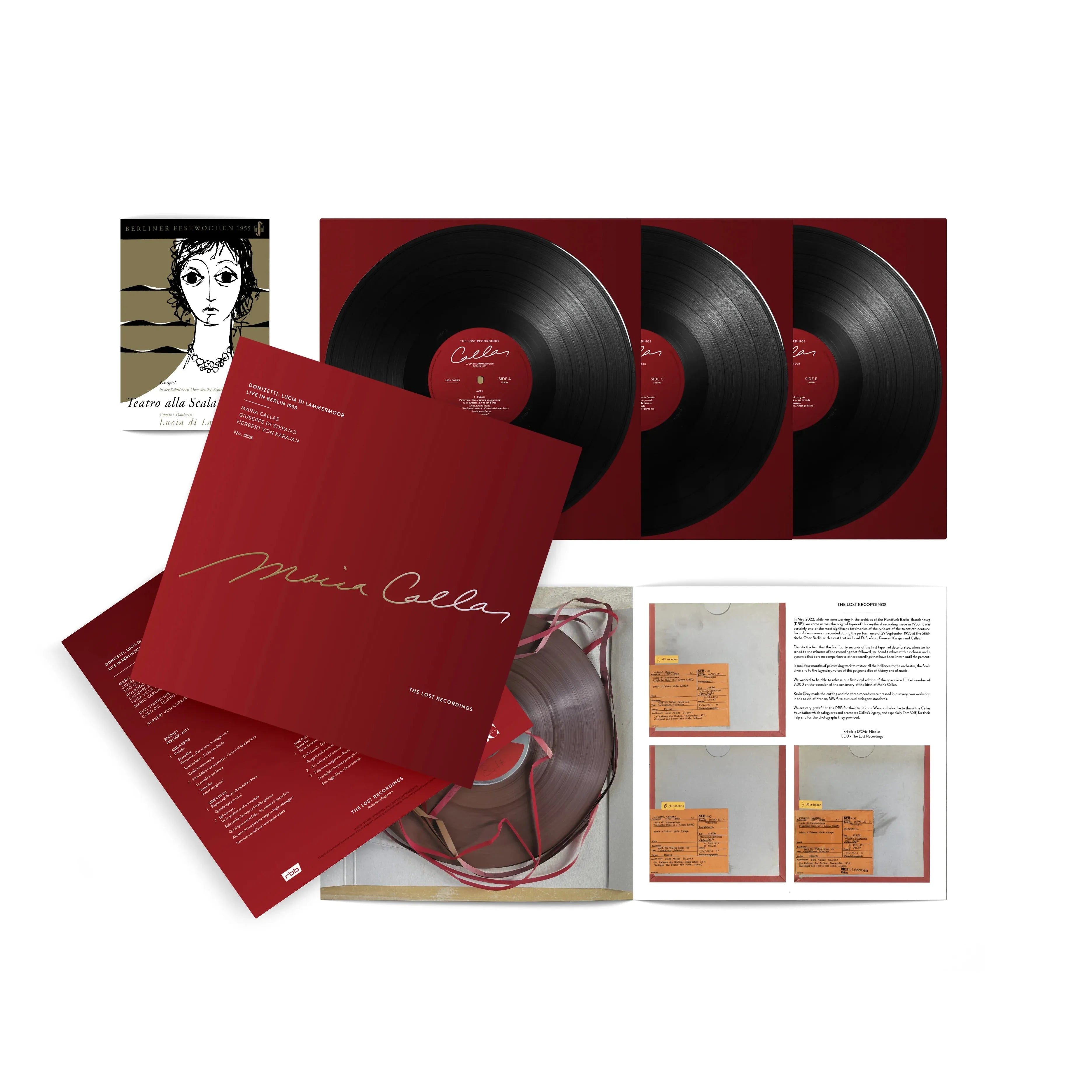 Maria Callas, von Karajan - Donizetti: Lucia Di Lammermoor - Berlin 1955 - The Lost Recordings Box Set LP [ Record ]