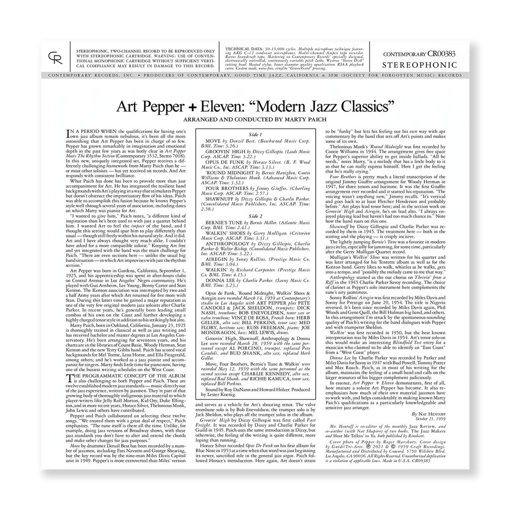 Art Pepper - +11 - Contemporary LP [ Record ]