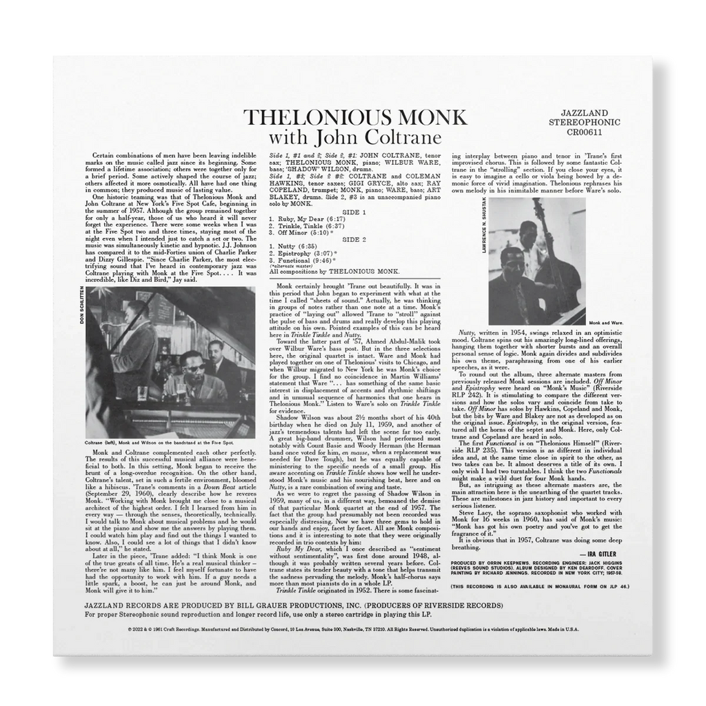 Thelonious Monk - Thelonious Monk with John Coltrane - OJC LP [ Record ]