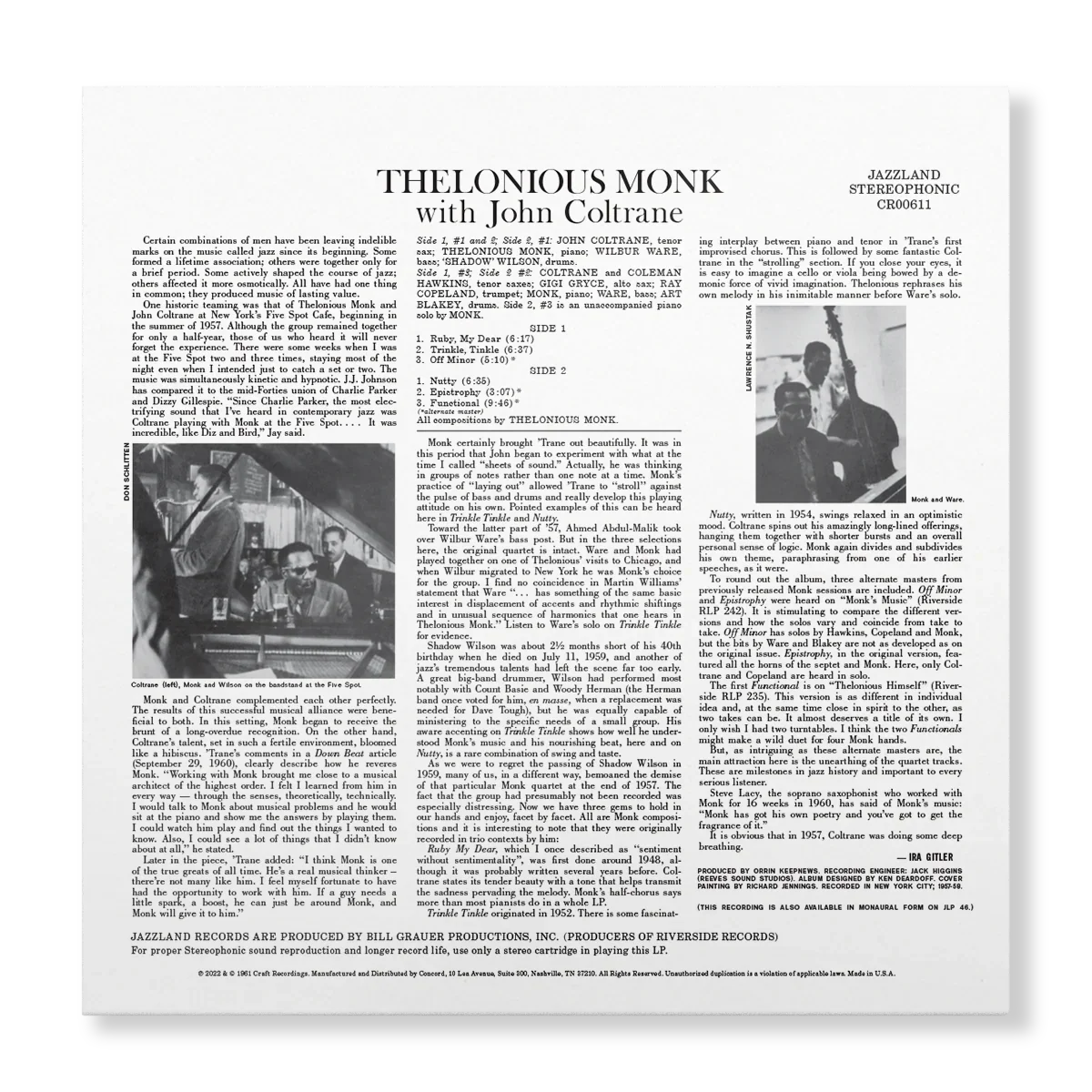 Thelonious Monk - Thelonious Monk with John Coltrane - OJC LP [ Record ]