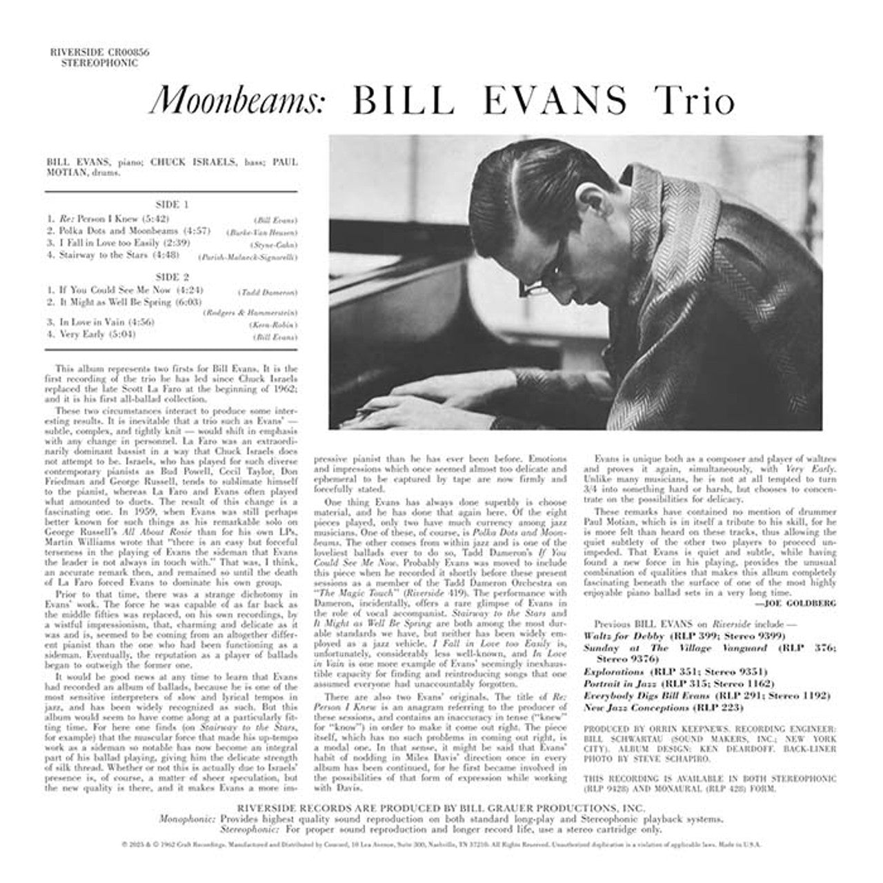 Bill Evans Trio - Moon Beams - OJC LP [ Record ]