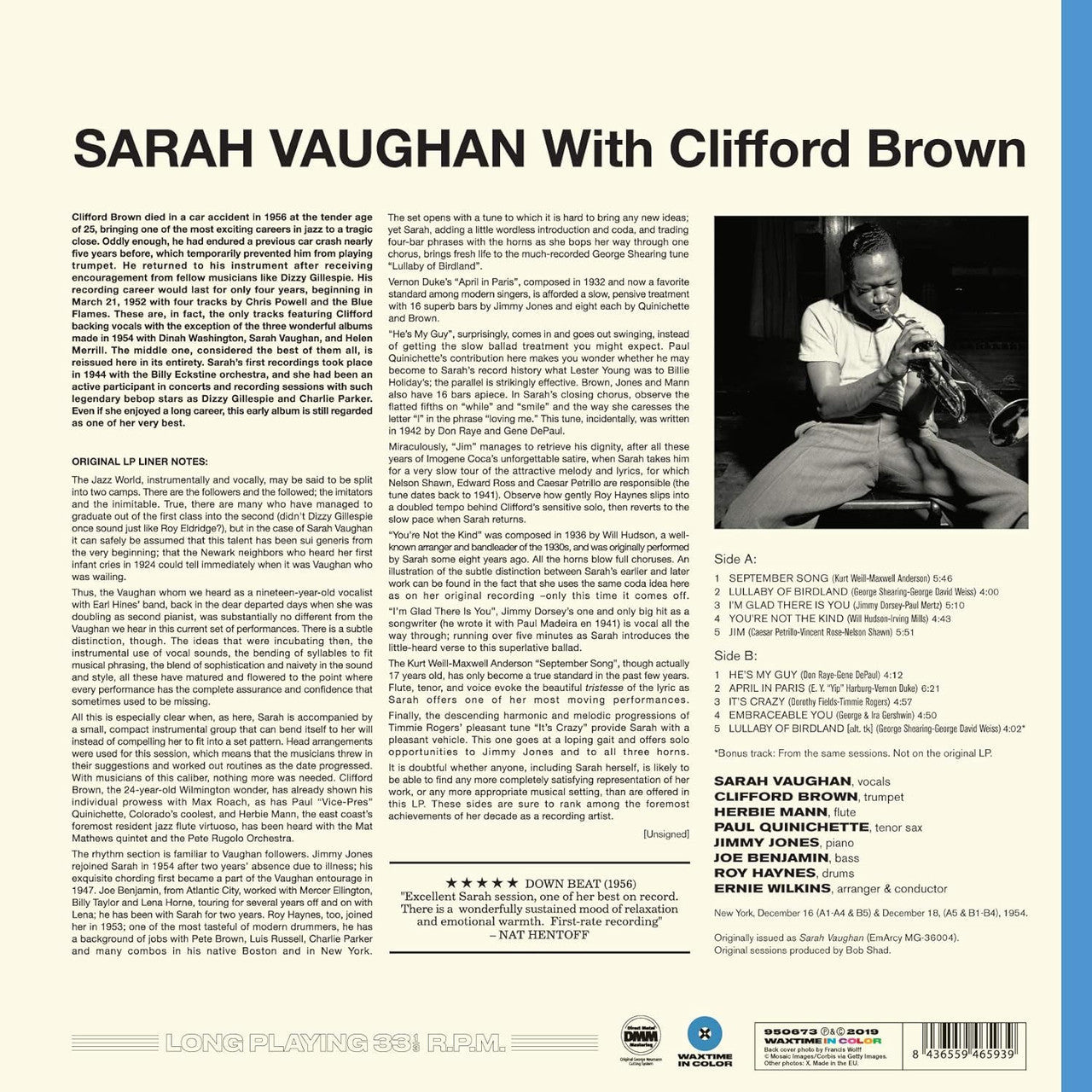 Sarah Vaughan - Sarah Vaughan with Clifford Brown - LP [ Record ]